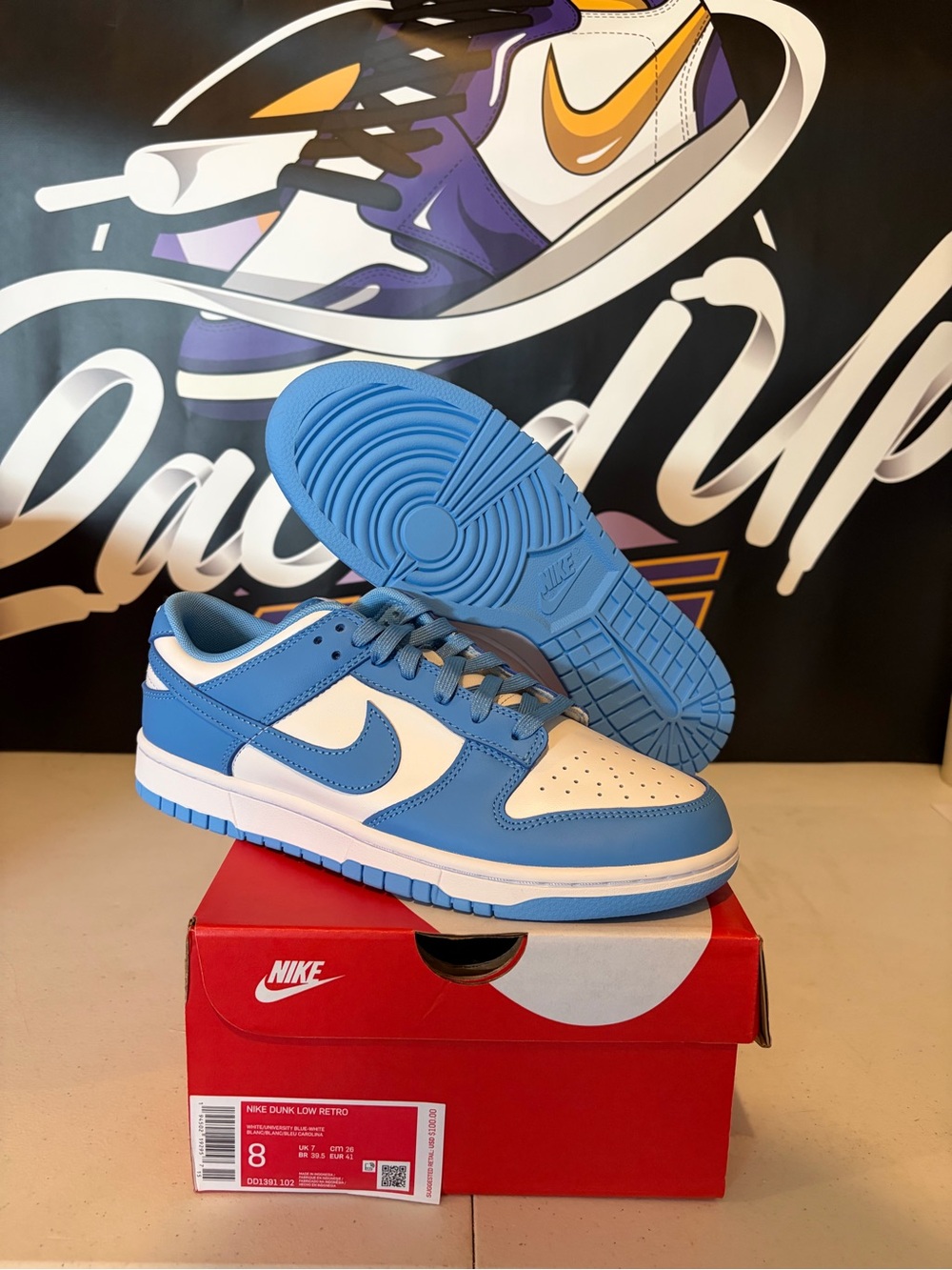 Nike Dunk Low UNC — Brand New Sneakers - Size 8